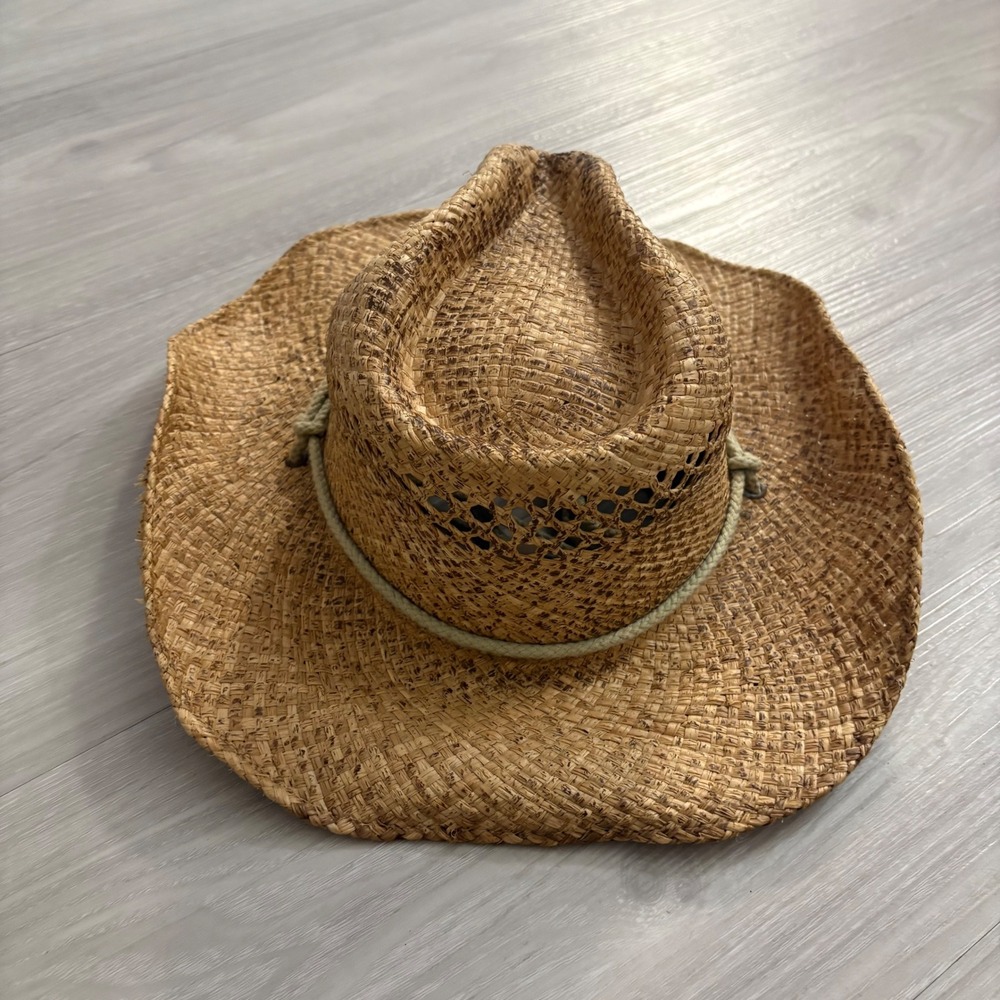 Cov-Ver Your World Straw Cowboy Hat Natural Fiber Western Sun Hat F1009-1 S/M - Picture 3 of 16